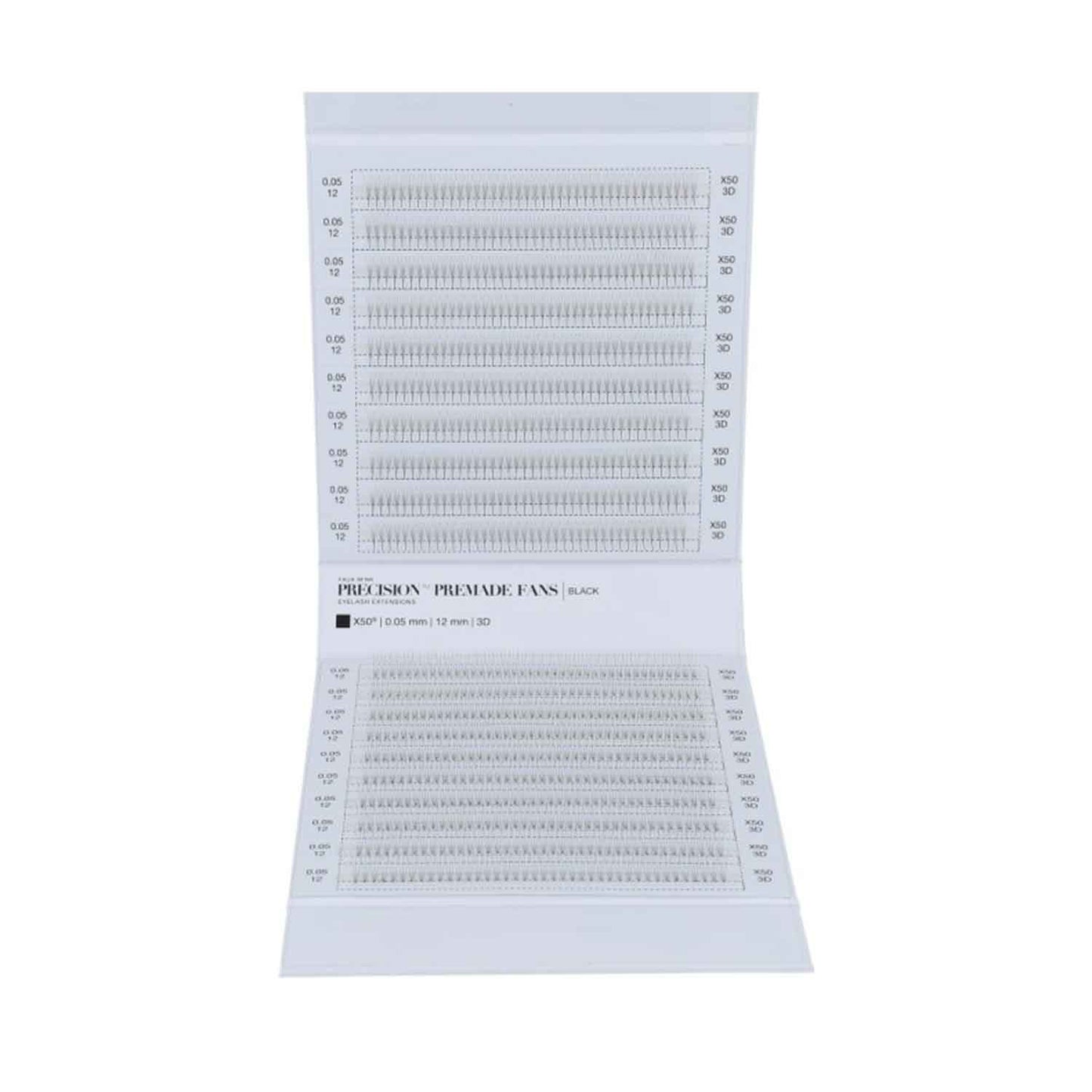 Geoeffnete Box fertige Wimpernfaecher 3D .Man sieht die komplette Box von innen aber keine Details.