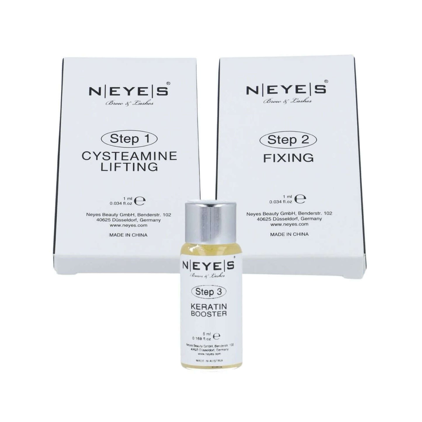 Lash Lifitng Sachets je 5 Stk Ste 1 und Step 2 plus 5ml Keratinbooster für Lashlifting und Browlifting