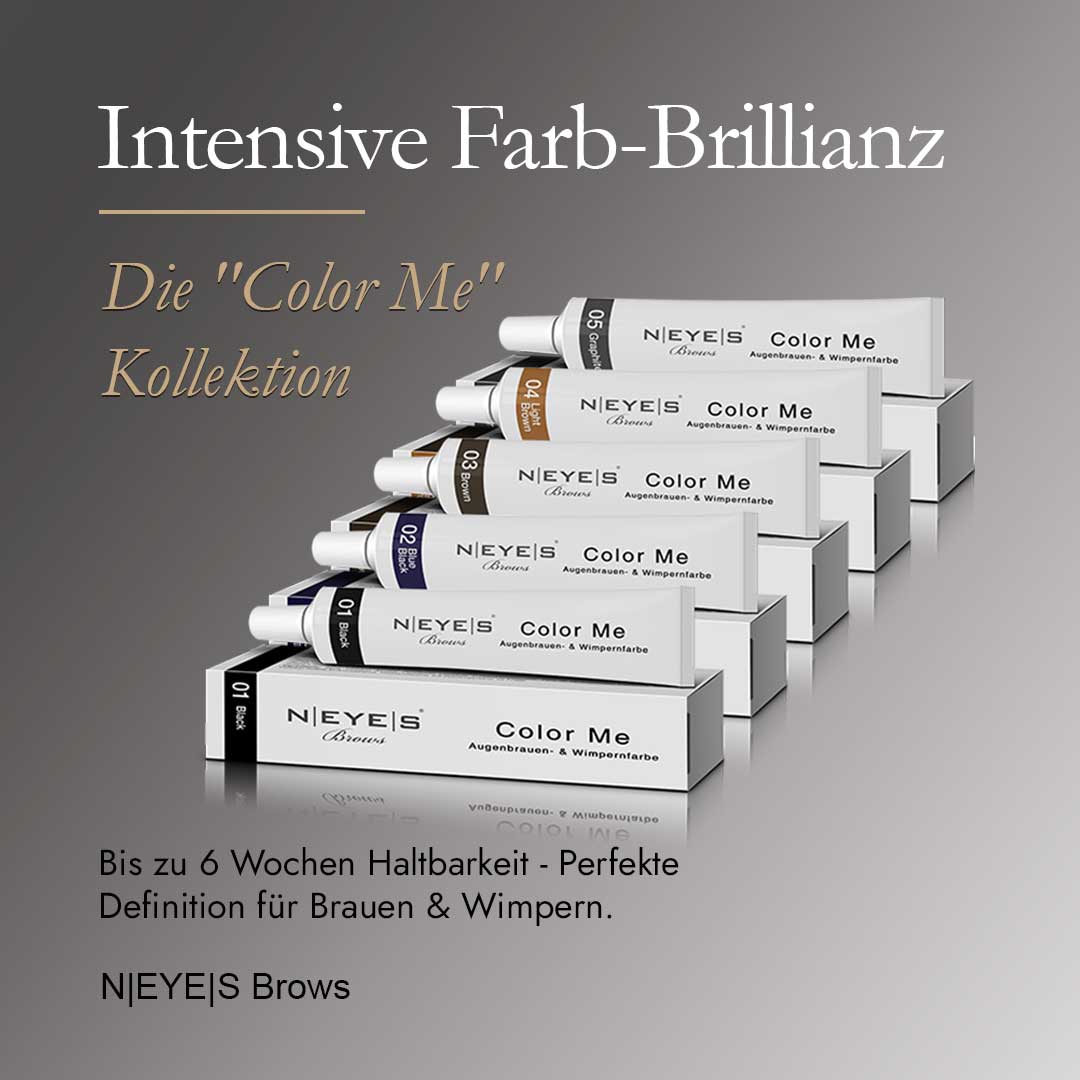 NEYES Brows Color Me Set bestehend aus 5 verschiedenen Profi-Augenbrauenfarben für Lash- und Brow-Stylisten.