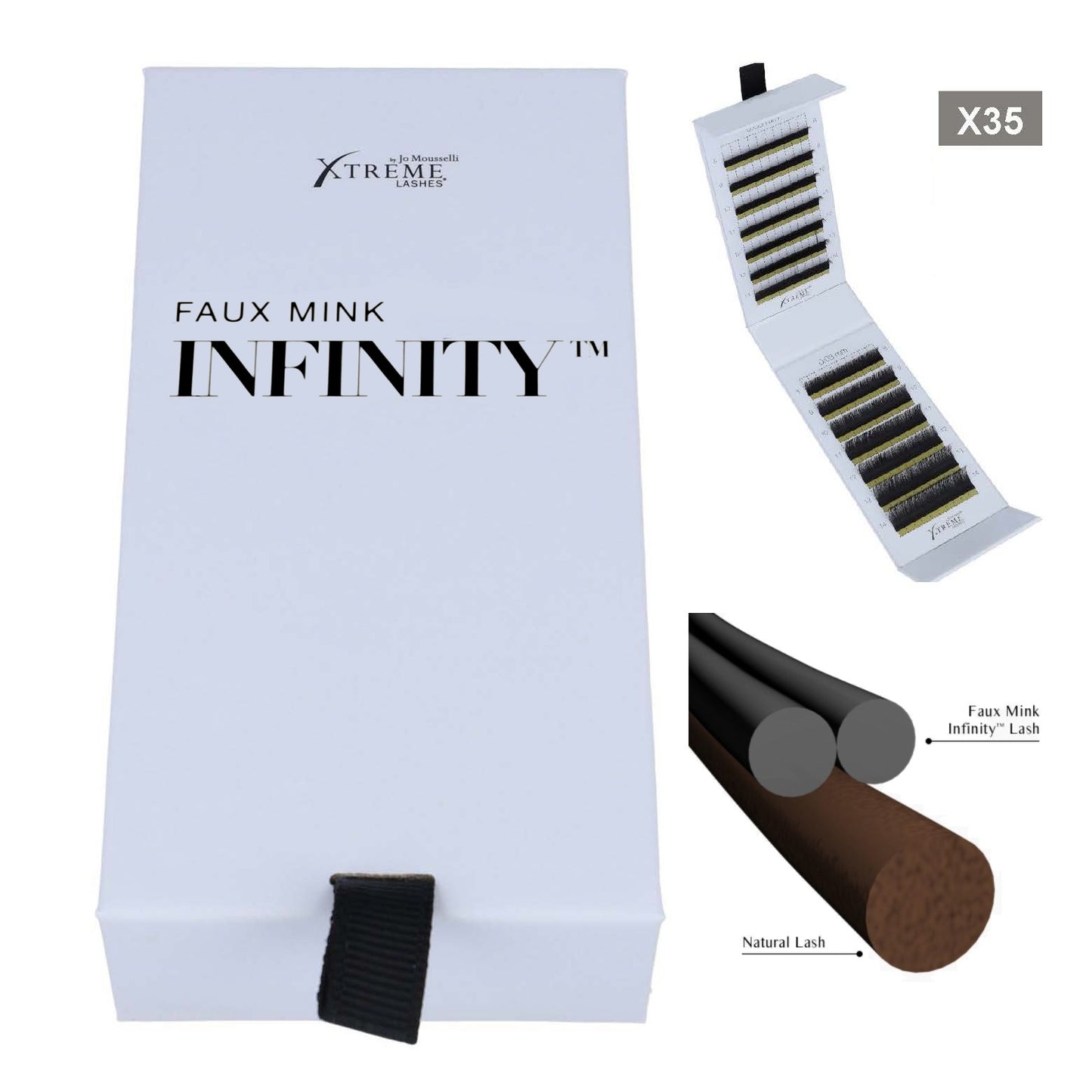 Flache Wimpern Infinity zwei dünne wimpern paralell zu einer verbunden.