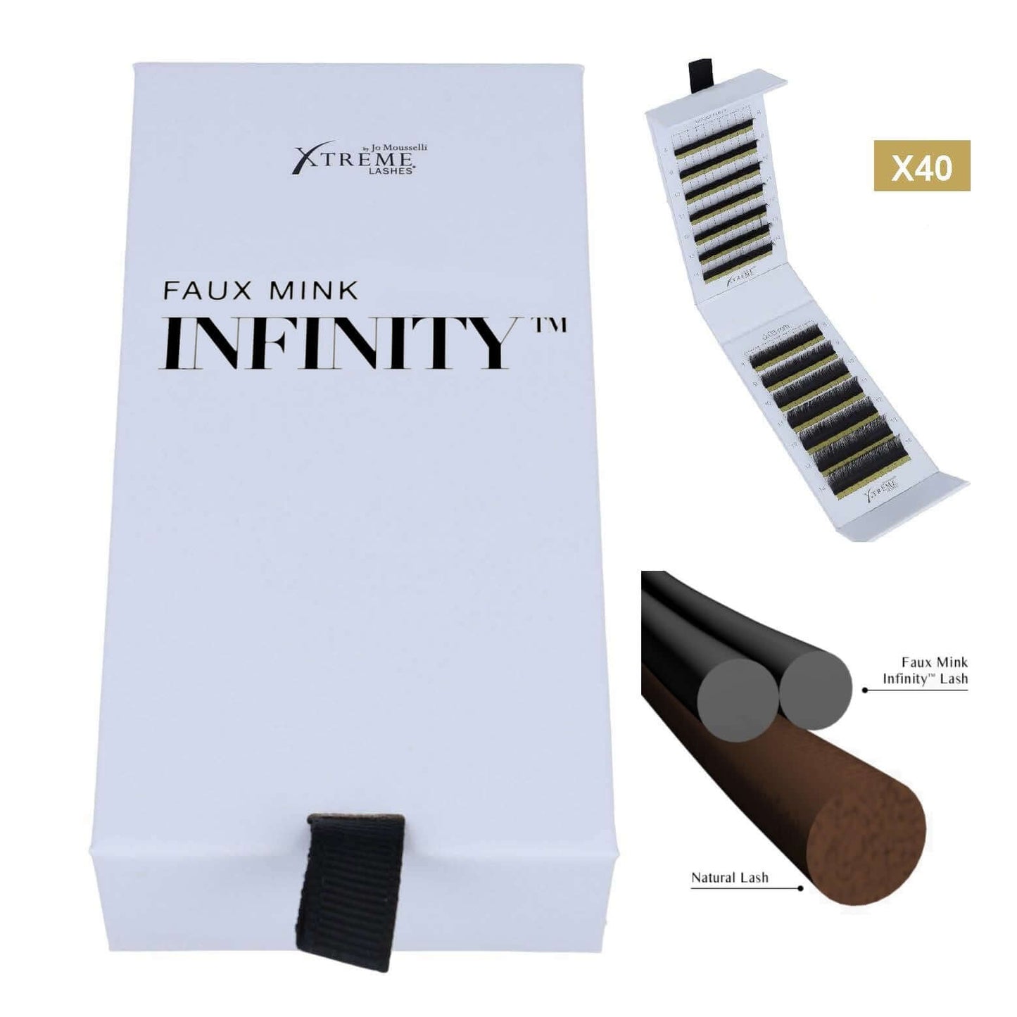 Flache Wimpern Infinity zwei dünne wimpern paralell zu einer verbunden.