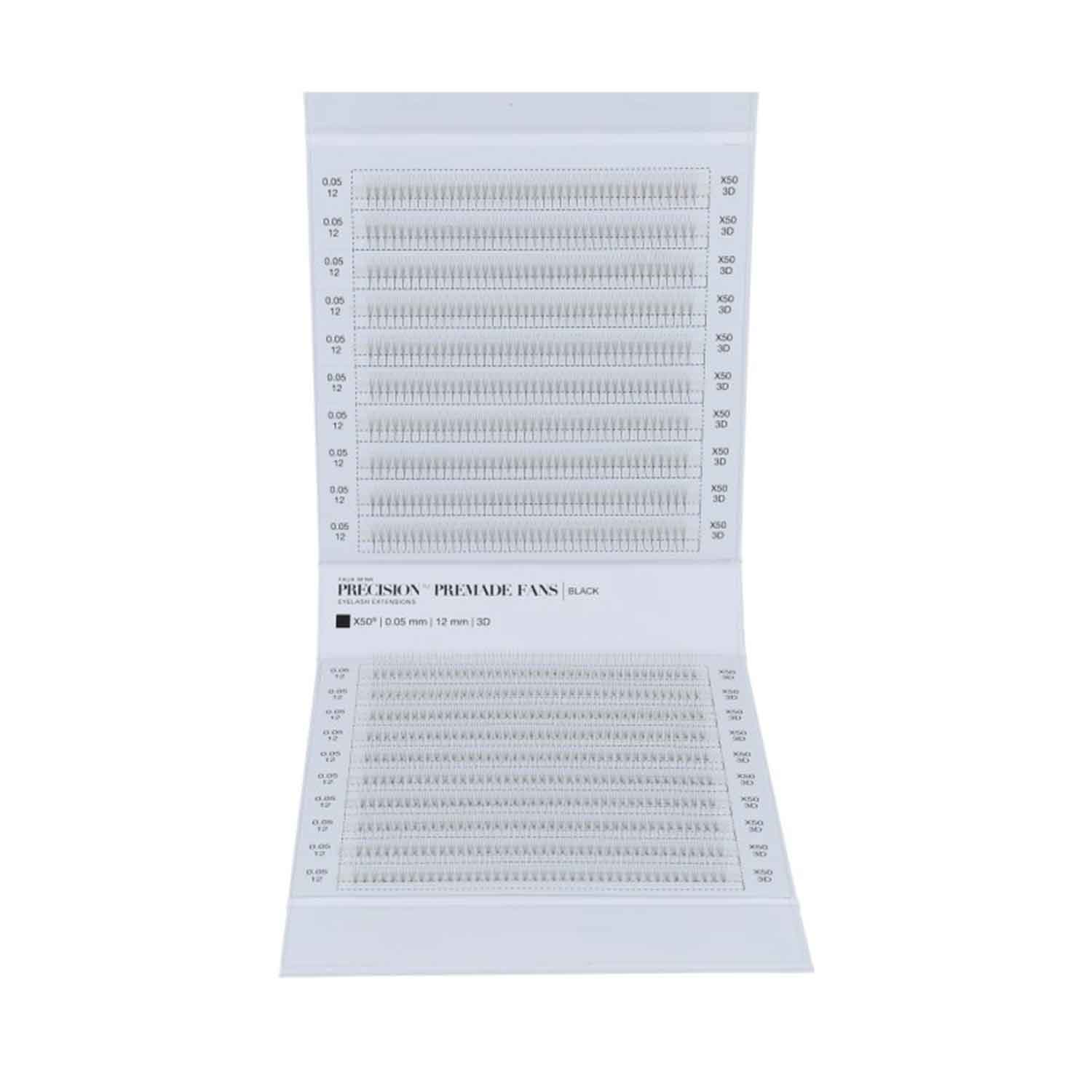 Geoeffnete Box fertige Wimpernfaecher 3D .Man sieht die komplette Box von innen aber keine Details.