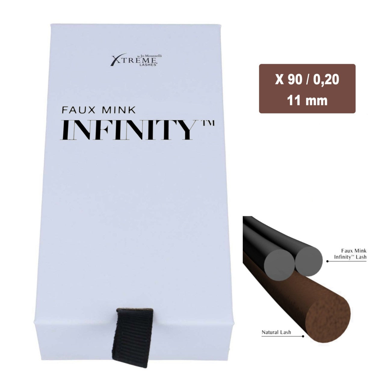 infinity Wimpern Tray in X90 mit vergroesserter Darstellung der Wimpernform