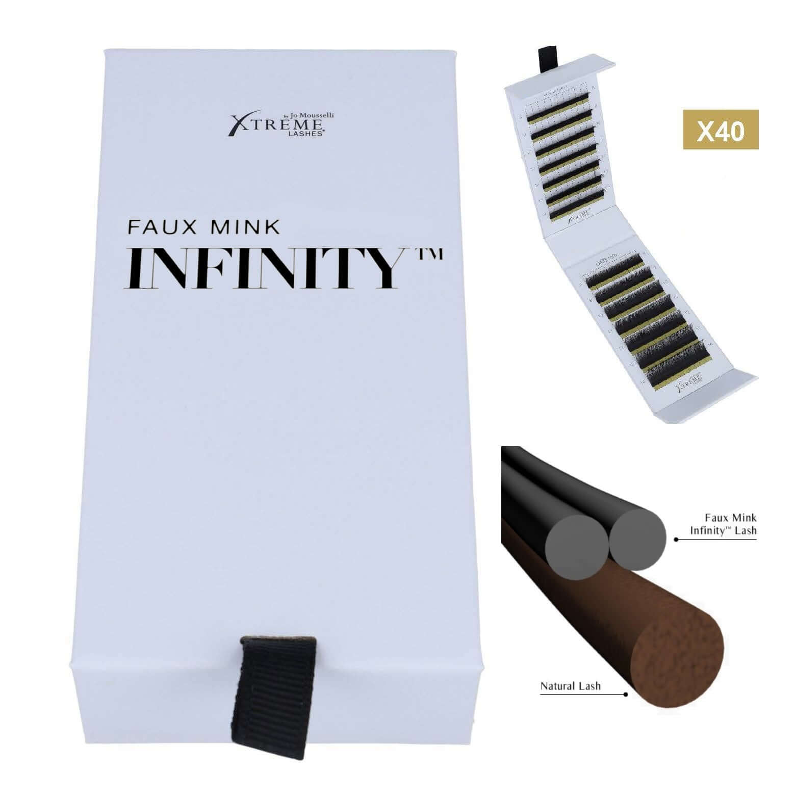 Flache Wimpern Infinity geschlossen und offene Wimpern Box in C Curl Xtreme Lashes