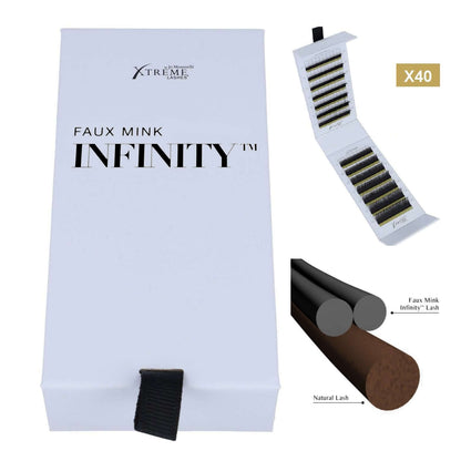 Flache Wimpern Infinity geschlossen und offene Wimpern Box in C Curl Xtreme Lashes