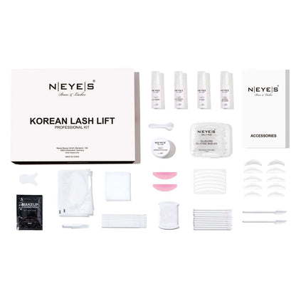 Korean Lash Lifting Professional Kit mit kompletten Zubehoer fuer mildes Lifting ohne Kleber von Neyes