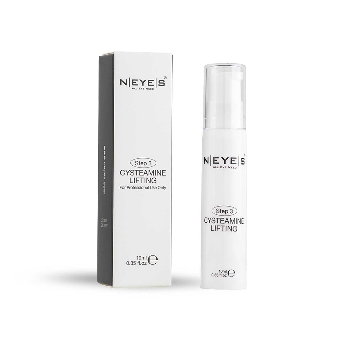 Cysteamine Lifting Lotion für Wimpern und Augenbrauen in der 10ml-Größe.