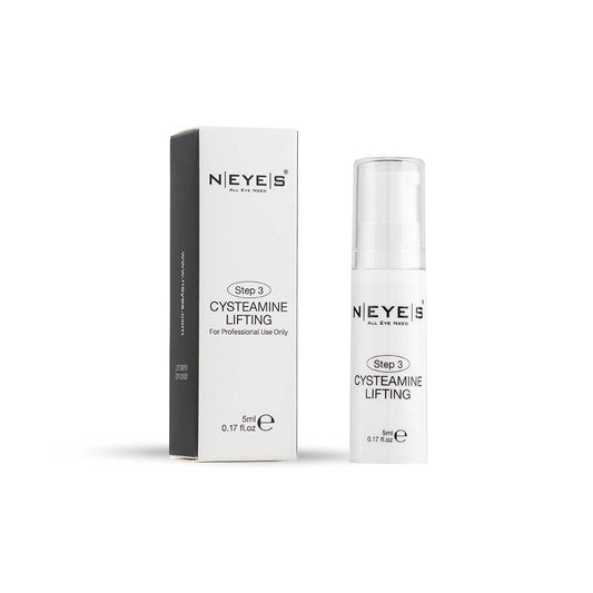 Schlanke, weiße 5ml Airless-Flasche der sanften Cysteamine Lifting Lotion für professionelles Lash- und Brow-Lifting.