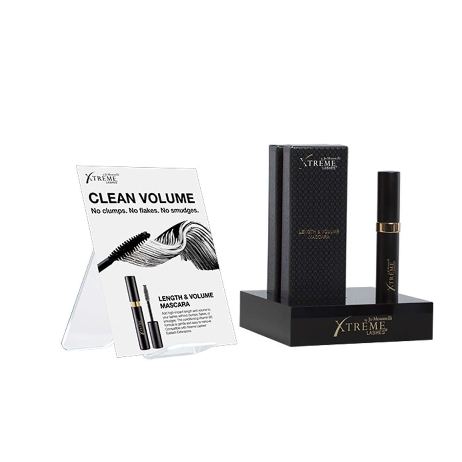 Kleine Display zum presentieren der Xtreme LAshes Mascara mit Tester und kleinem Aufsteller