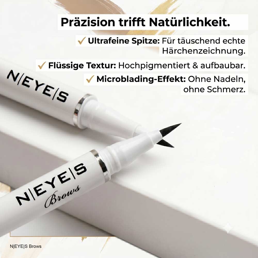 Schlanker flüssiger Augenbrauenstift Micro Liquid Brow Pen mit Kappe zur professionellen Korrektur und Auffüllung der Brauen.
