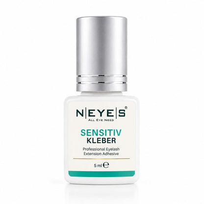 Sensitive Wimpernkleber von Neyes–Wimpernkleber mit wenig Inhaltsstoffen . Produktflasche in der Frontalansicht