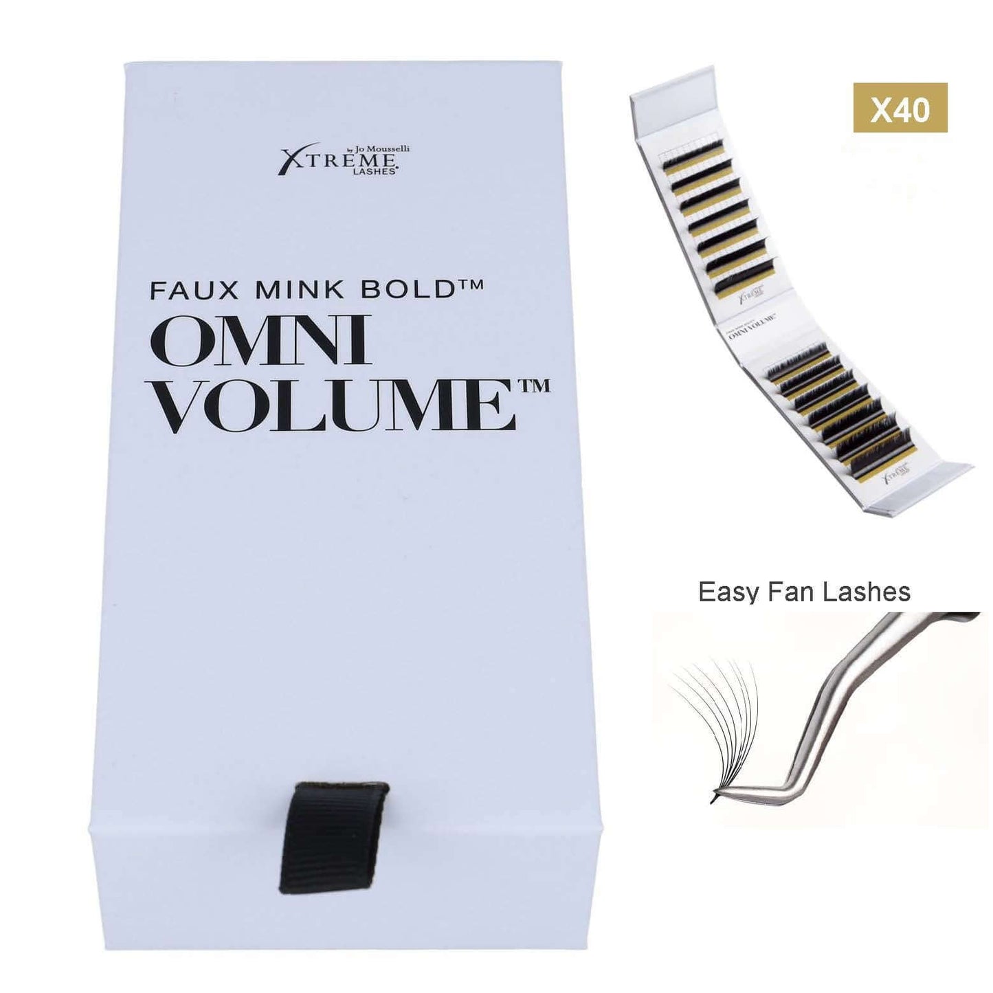 Lash Tray geschossen ,daneben eine geöffnette Verpackung Easy Fan Lashes