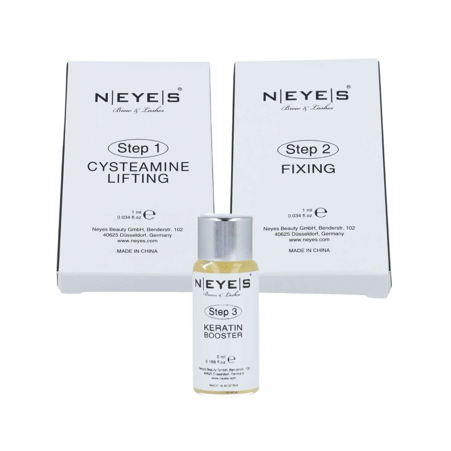 Lash Lifitng Sachets je 5 Stk Ste 1 und Step 2 plus 5ml Keratinbooster für Lashlifting und Browlifting