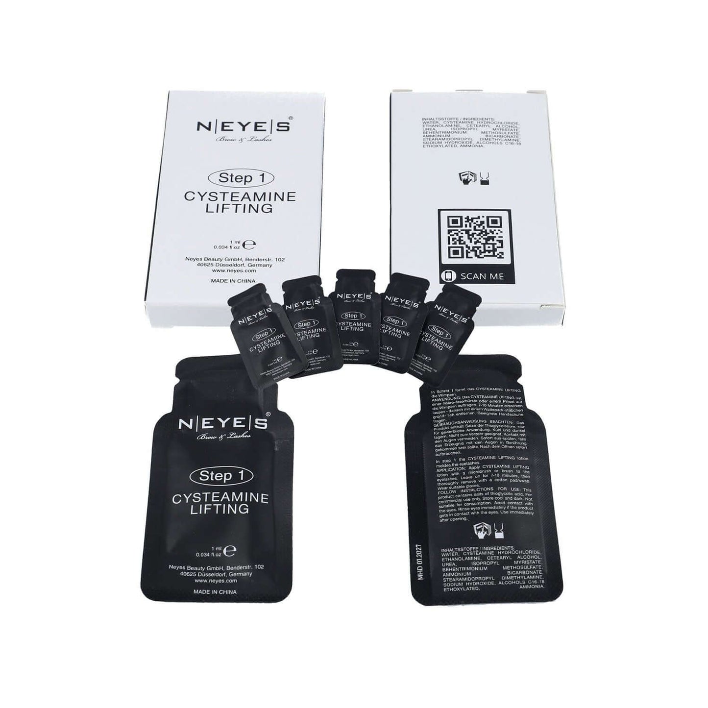 Wimpernlifting Sachets Step 1 und 2 für Brow und Lash Lifting von Neyes