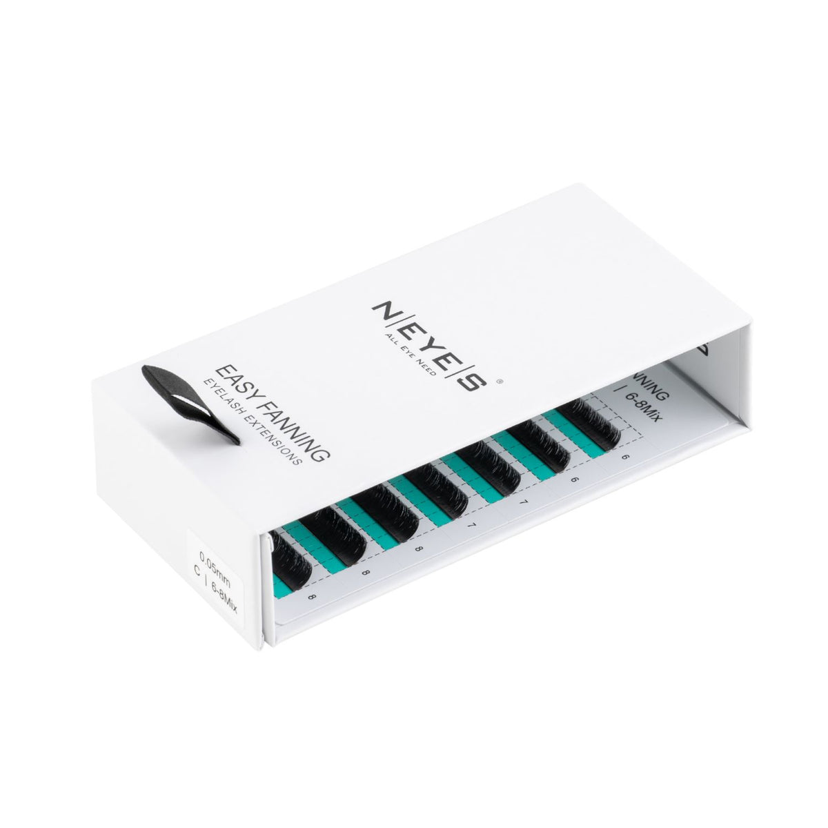 NEYES Easy Fanning C-Curl Wimpernextensions in der professionellen Lash Box