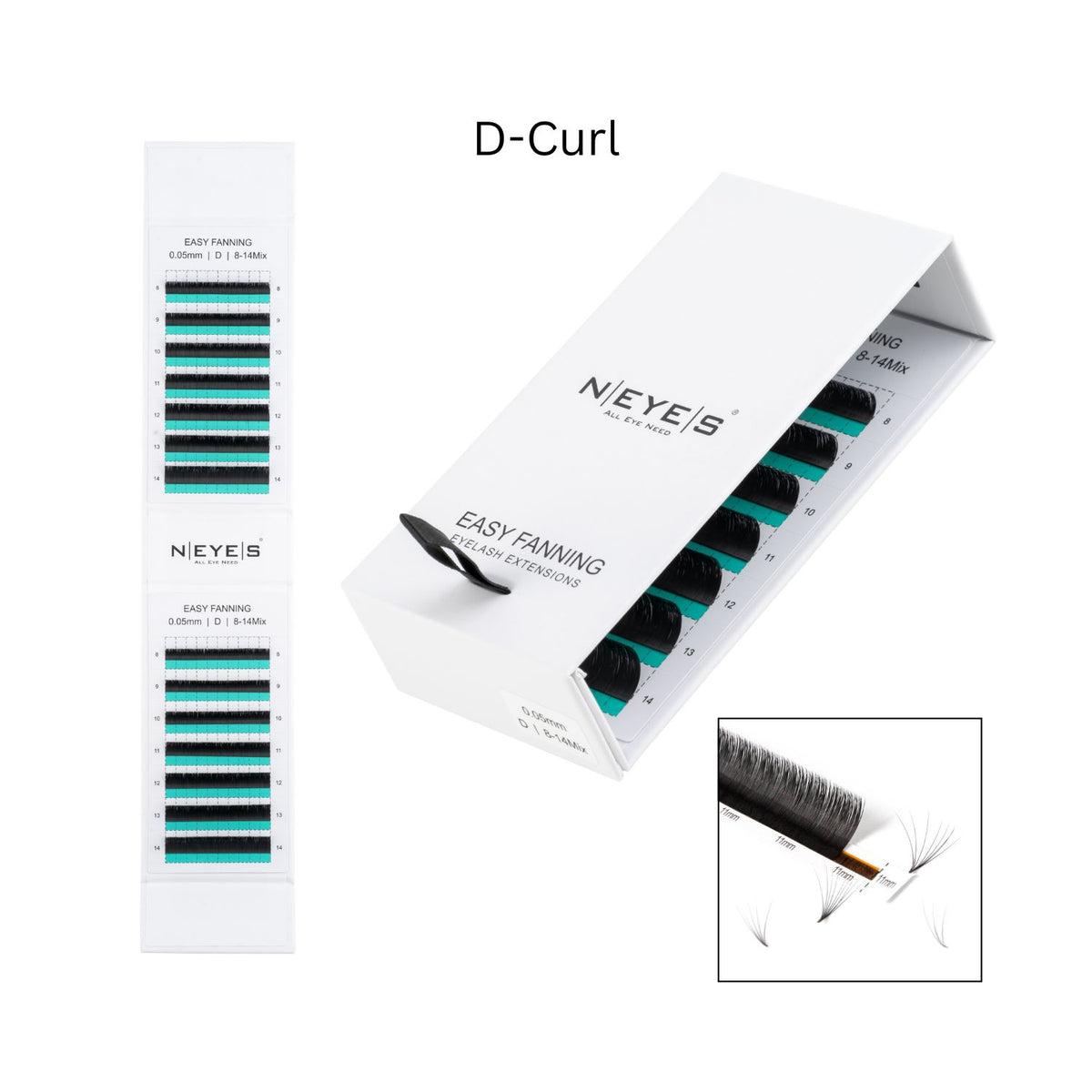 NEYES Easy Fanning Lashes D-Curl für professionelle Volumentechnik